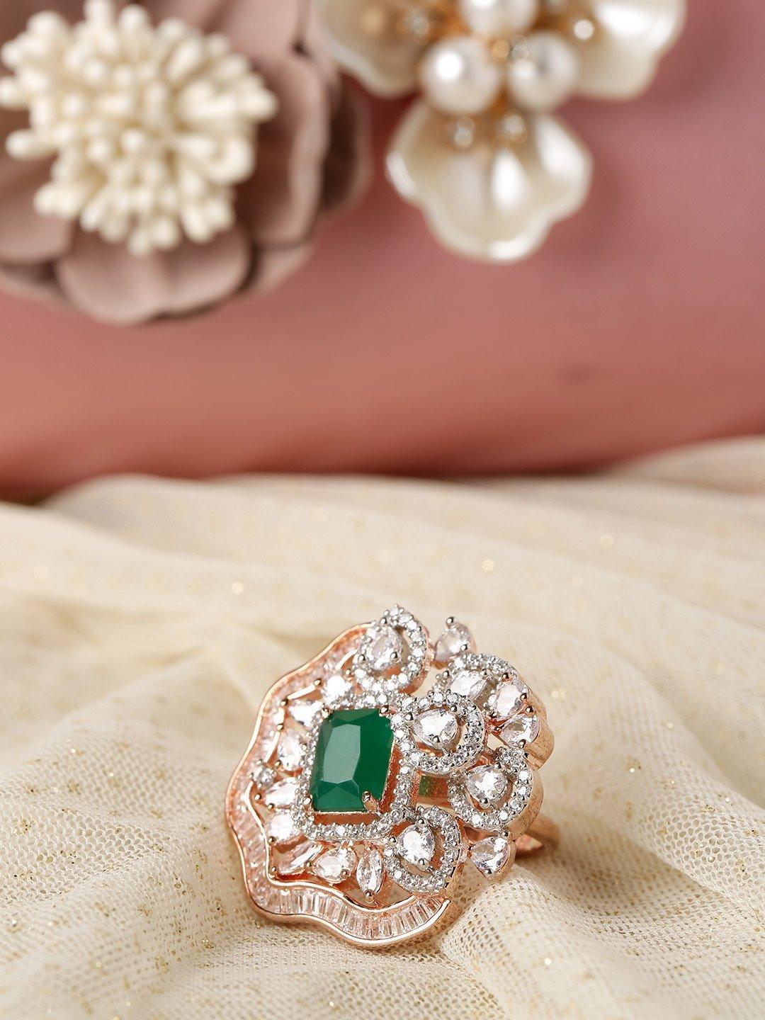 Women's Designer Handcrafted Gold Plated Green And White - Priyaasi - Indiakreations