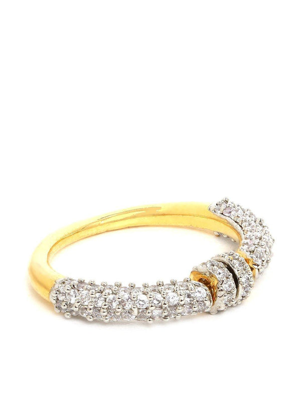 Women's Gold Plated AD Studded Off White Finger Ring - Priyaasi - Indiakreations