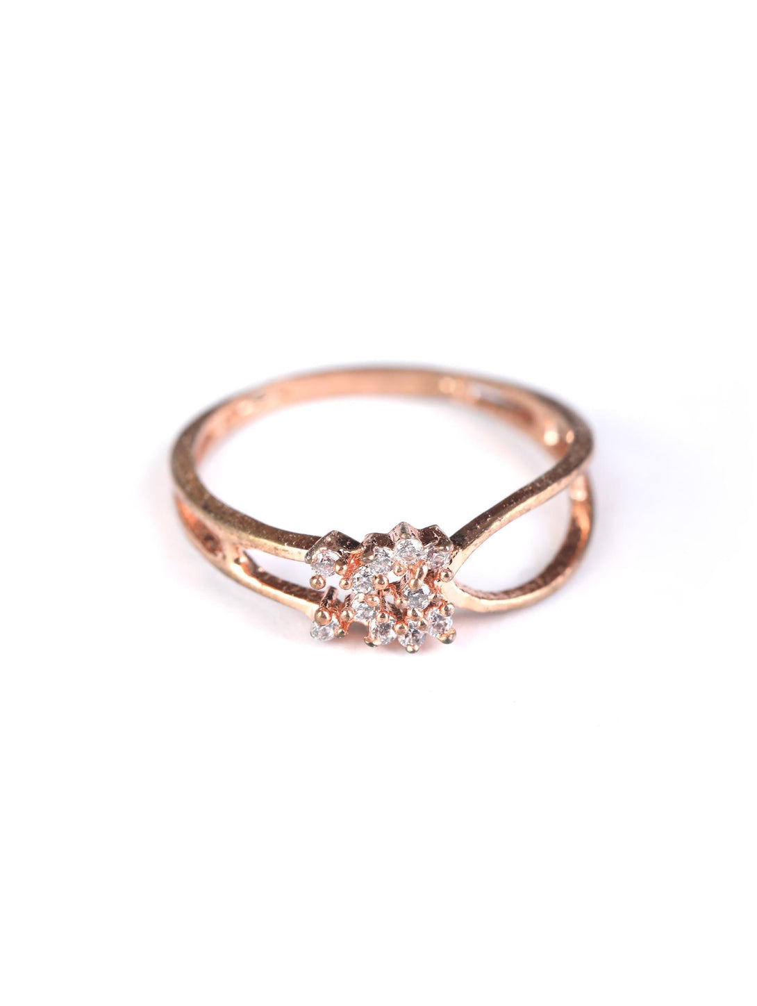 Women's American Diamond Rose Gold Plated Ring - Priyaasi - Indiakreations