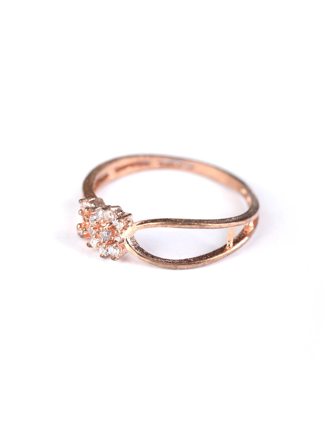 Women's American Diamond Rose Gold Plated Ring - Priyaasi - Indiakreations