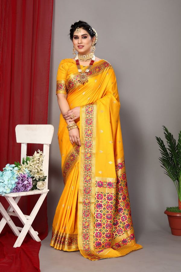 Women's Yellow Designer Saree Collection - Dwija Fashion