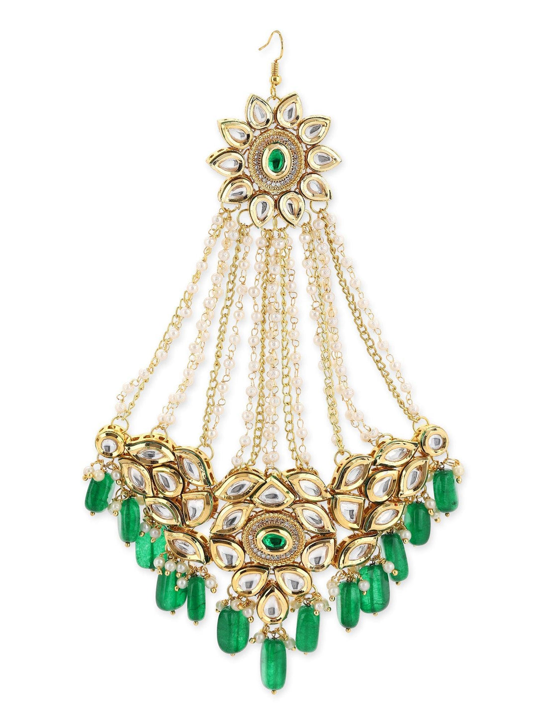 Women's Kundan Jhoomar - Ruby Raang - Indiakreations