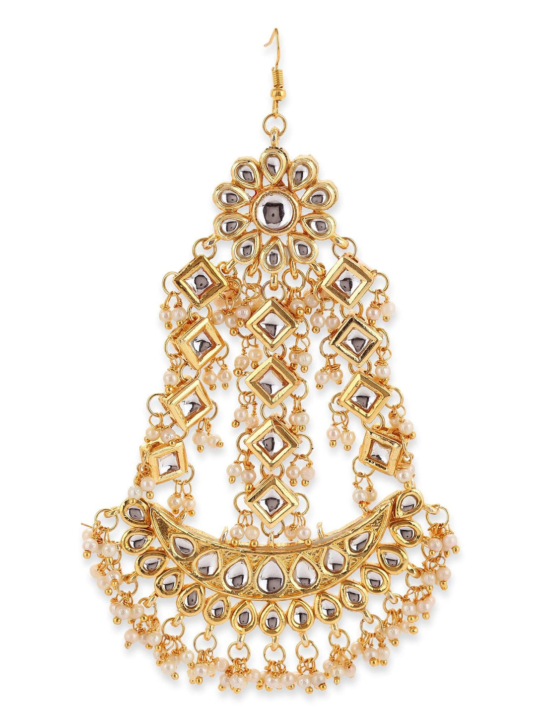 Women's Kundan Jhoomar - Ruby Raang - Indiakreations