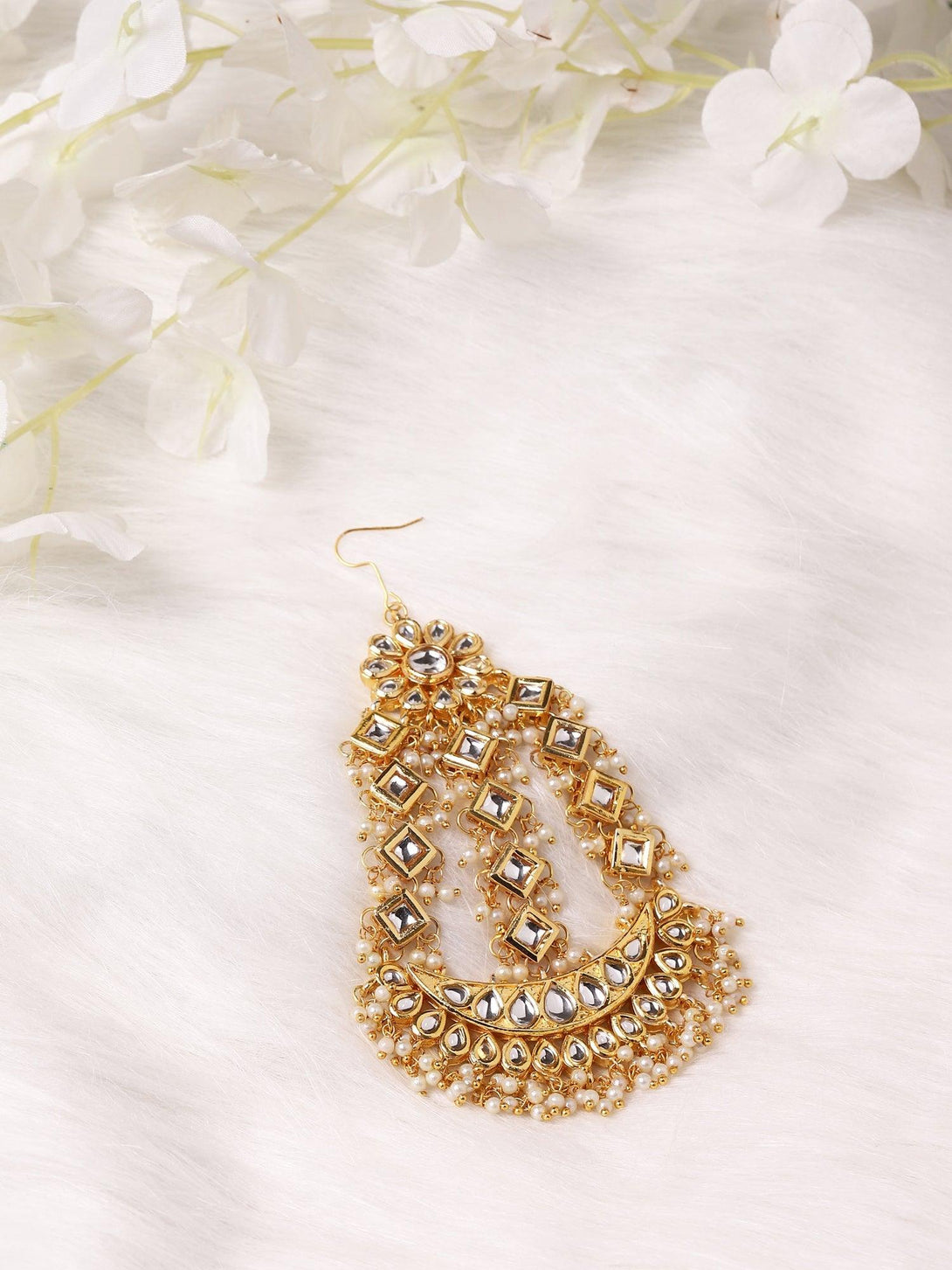 Women's Kundan Jhoomar - Ruby Raang - Indiakreations