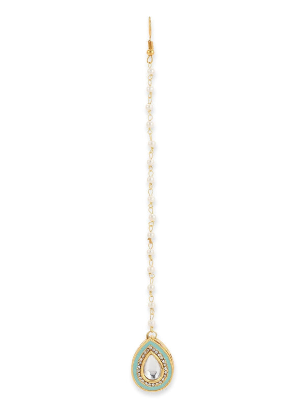 Women's Kundan Maang Tikka - Ruby Raang - Indiakreations