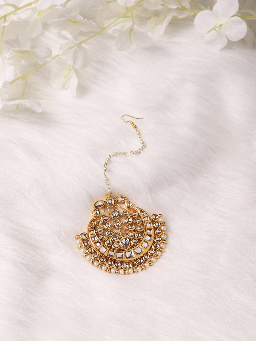 Women's Kundan Maang Tikka - Ruby Raang - Indiakreations