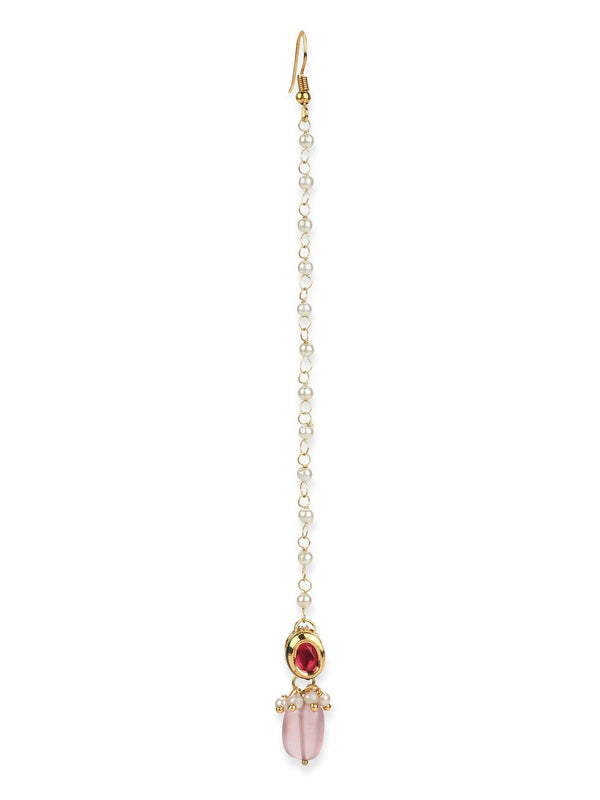 Women's Kundan Maang Tikka - Ruby Raang - Indiakreations