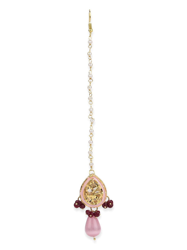 Women's Kundan Maang Tikka - Ruby Raang - Indiakreations