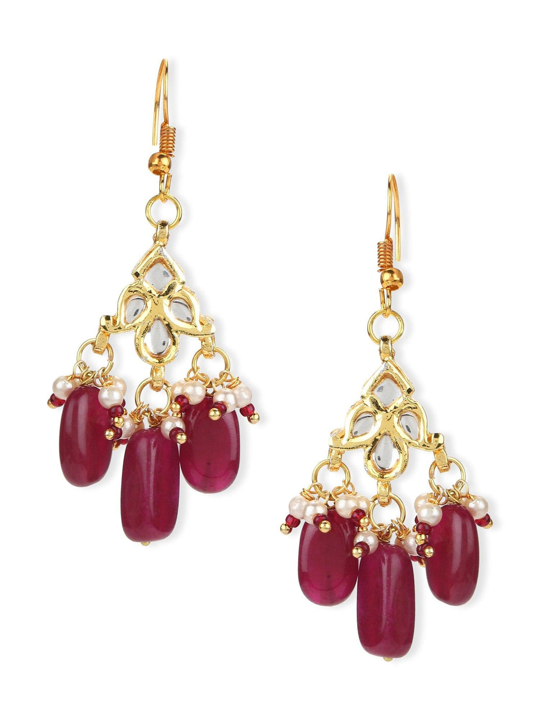 Women's Kundan Earring - Ruby Raang - Indiakreations