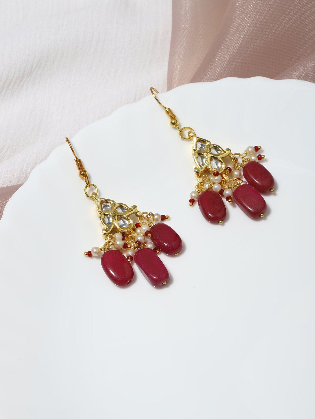 Women's Kundan Earring - Ruby Raang - Indiakreations