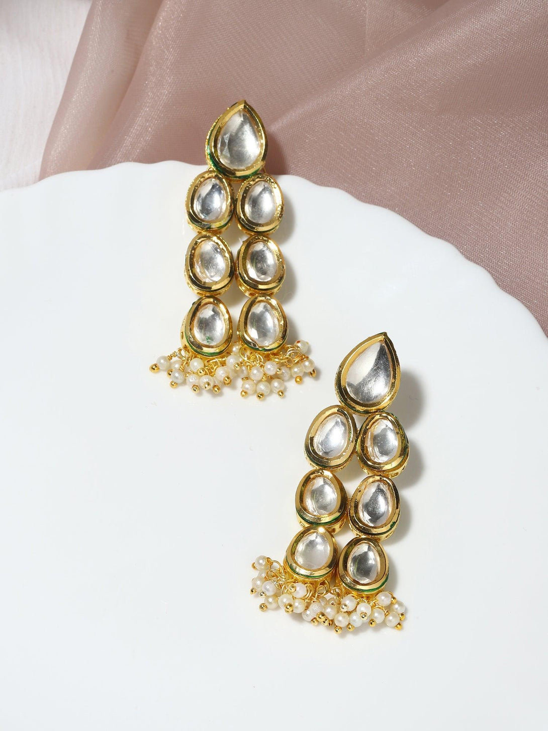 Women's Kundan Earring - Ruby Raang - Indiakreations