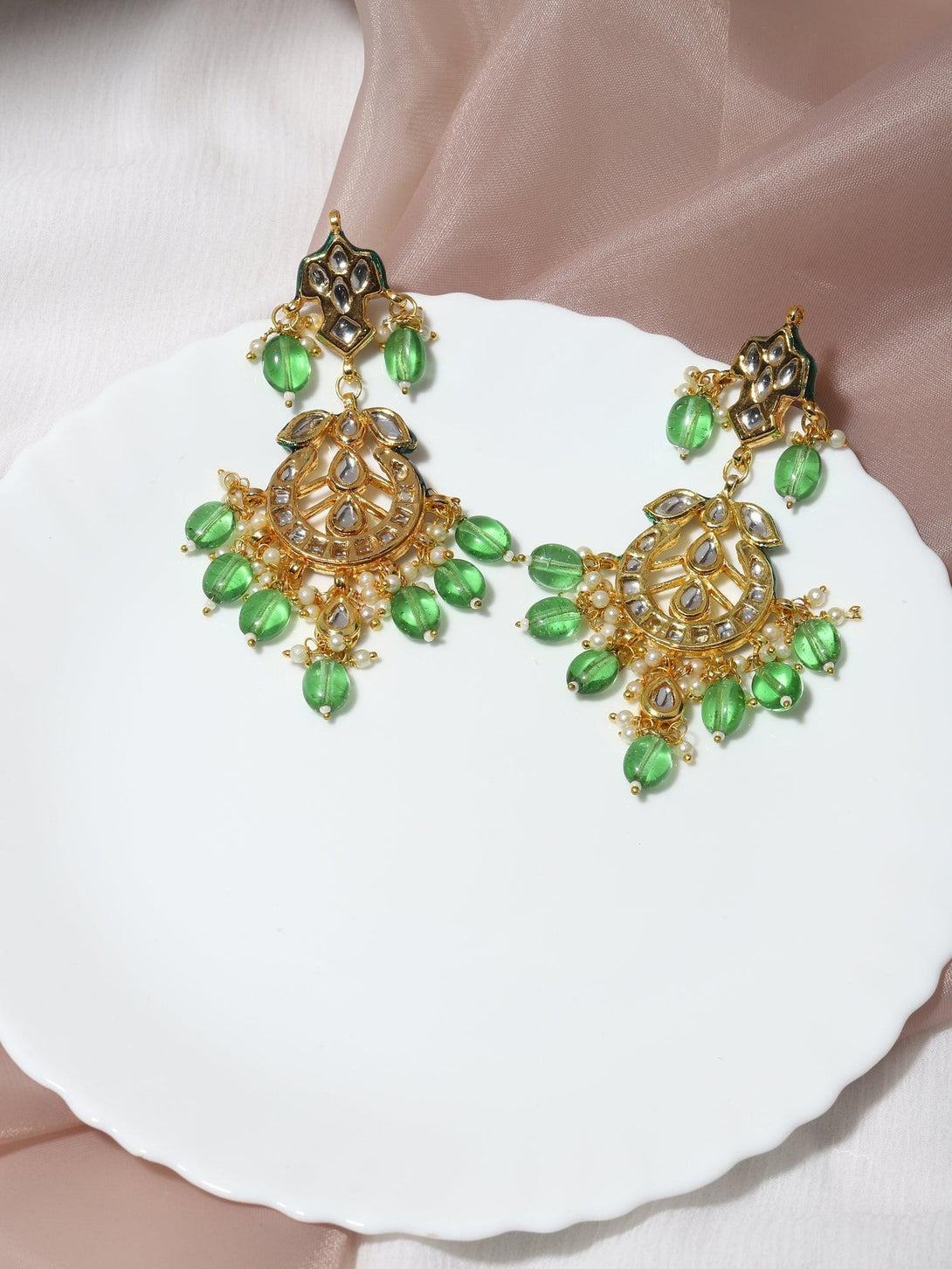 Women's Kundan Earring - Ruby Raang - Indiakreations