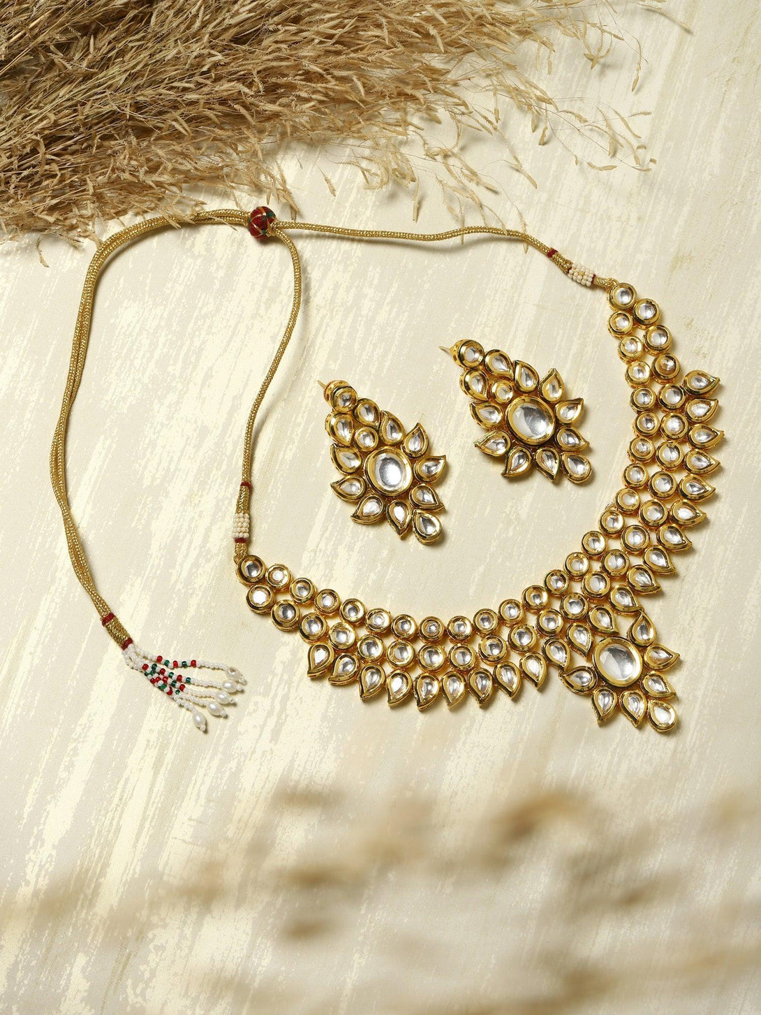 Women's Kundan Choker With Studs - Ruby Raang - Indiakreations