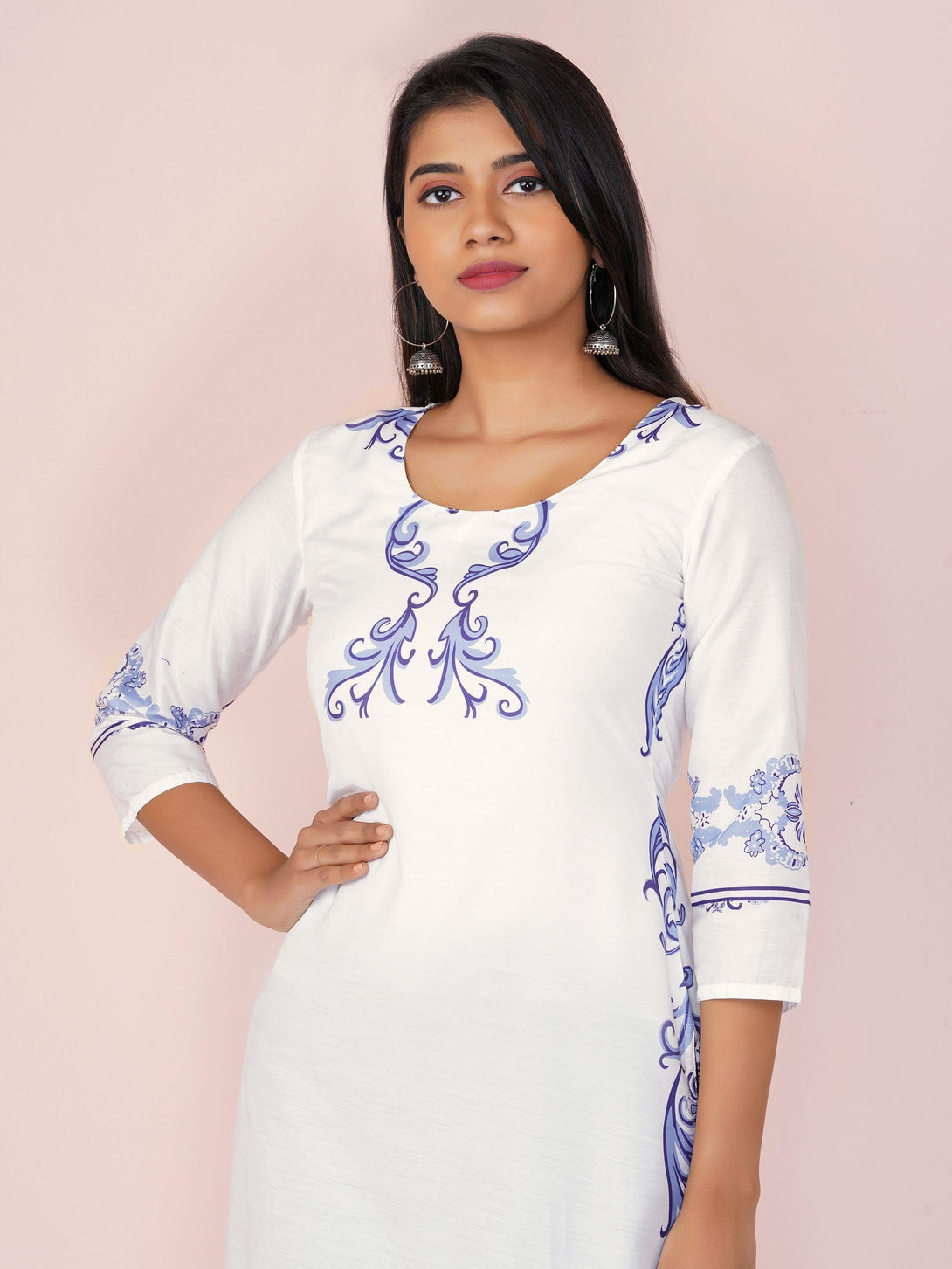 Paisley Printed Muslin Kurti - Indiakreations