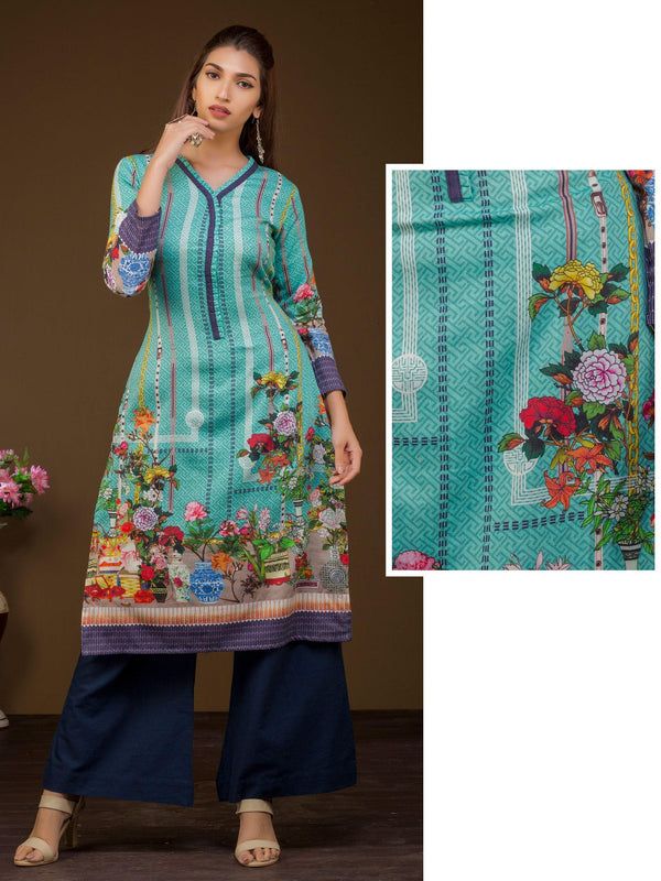 Belt & Chain Printed Viscose Kurti - Indiakreations