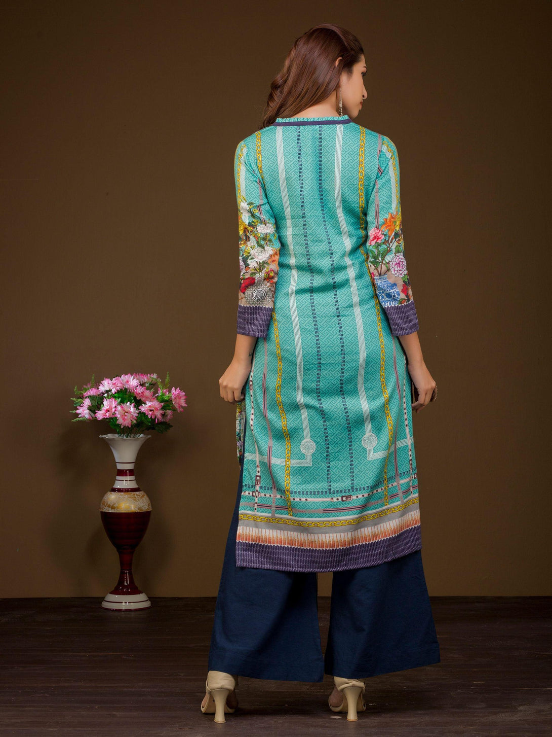 Belt & Chain Printed Viscose Kurti - Indiakreations