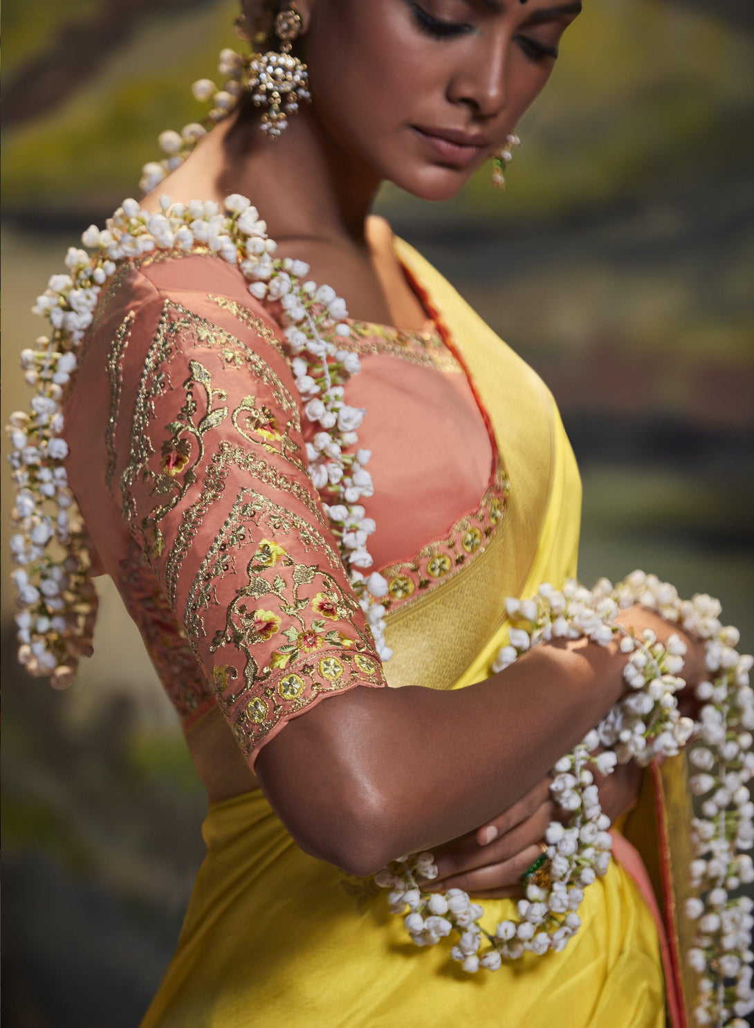 Yellow Ravishing Weaving Reception Contemporary Saree - Indiakreations