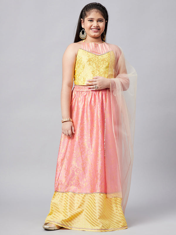 Girl's Printed Lehenga Pink - StyloBug KIDS