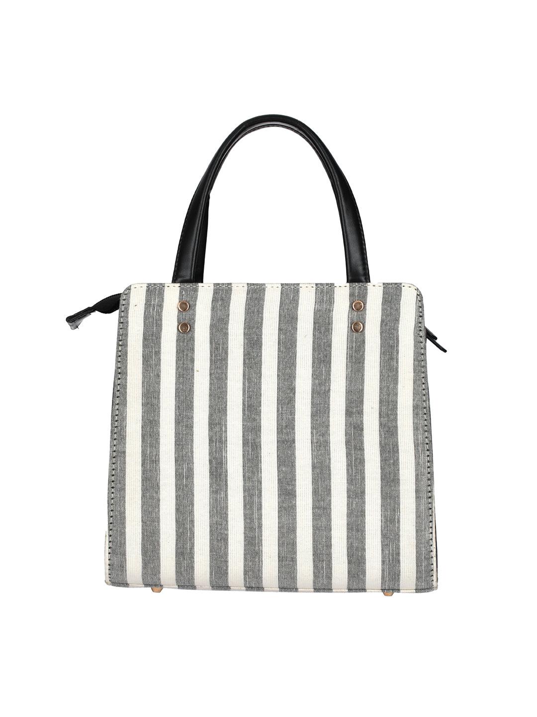 Women's Classy Grey Ikat Satchel Bag - Priyaasi - Indiakreations