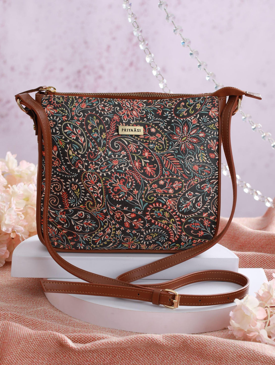 Women's Paisley Play Multicolor Sling Bag - Priyaasi - Indiakreations