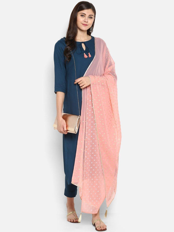 Women's Rayon Kurta With Pant And Dupatta-Mansa - Indiakreations