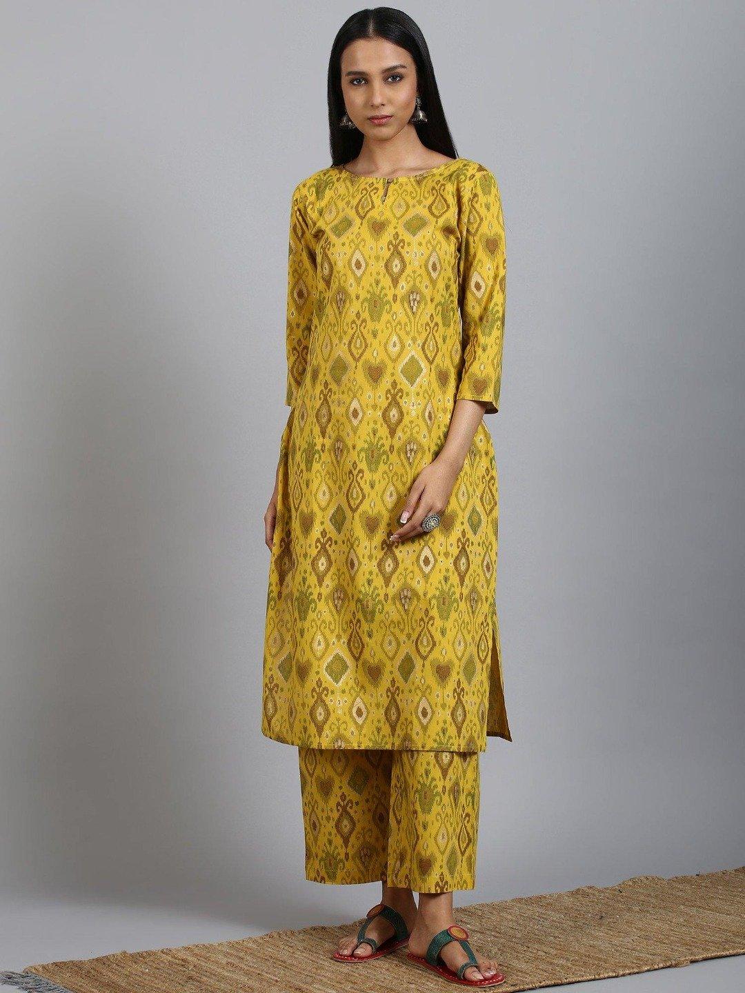 Women's Pink Cotton Kurta With Palazzo-Mansa - Indiakreations