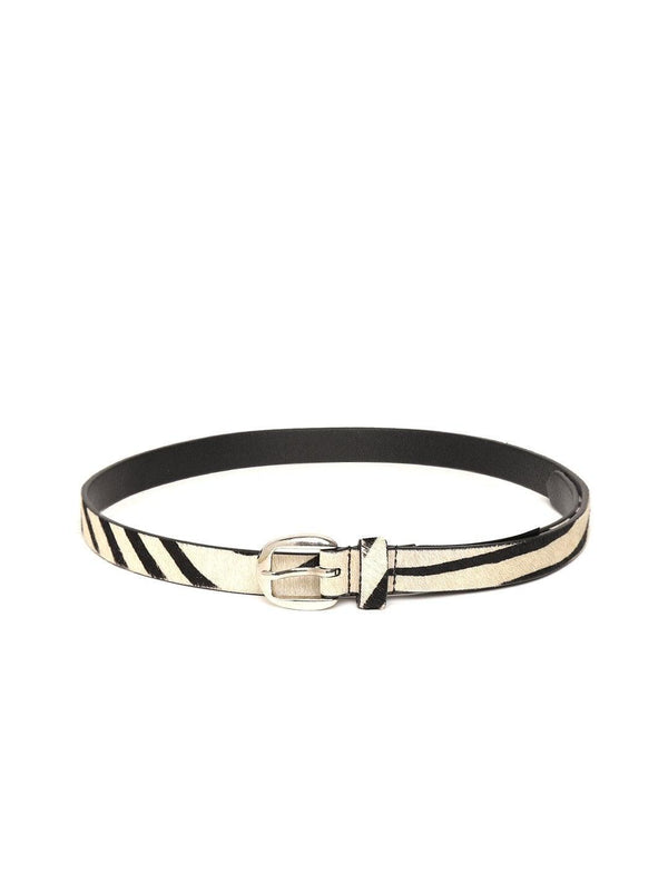 Women's Zebra Hari-On Slim Leather Belt - SASSAFRAS - Indiakreations