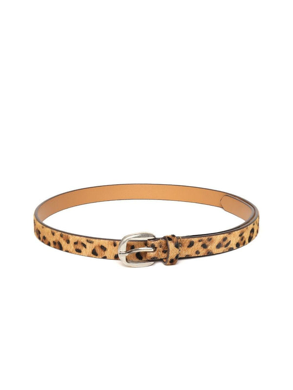 Women's Leopard Hari-On Slim Leather Belt - SASSAFRAS - Indiakreations