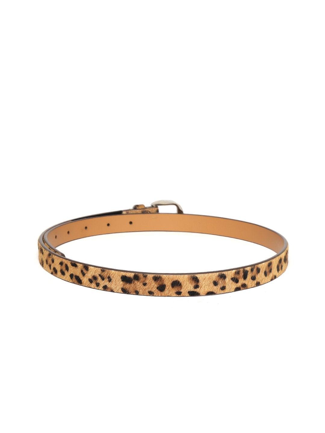 Women's Leopard Hari-On Slim Leather Belt - SASSAFRAS - Indiakreations