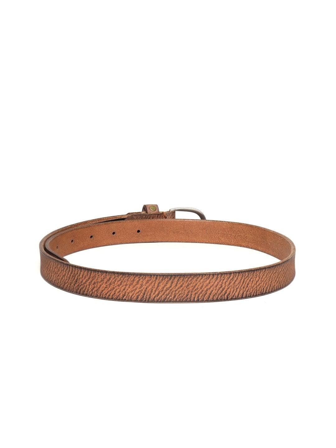 Women's Brown Leather Diamante Studded Belt - SASSAFRAS - Indiakreations