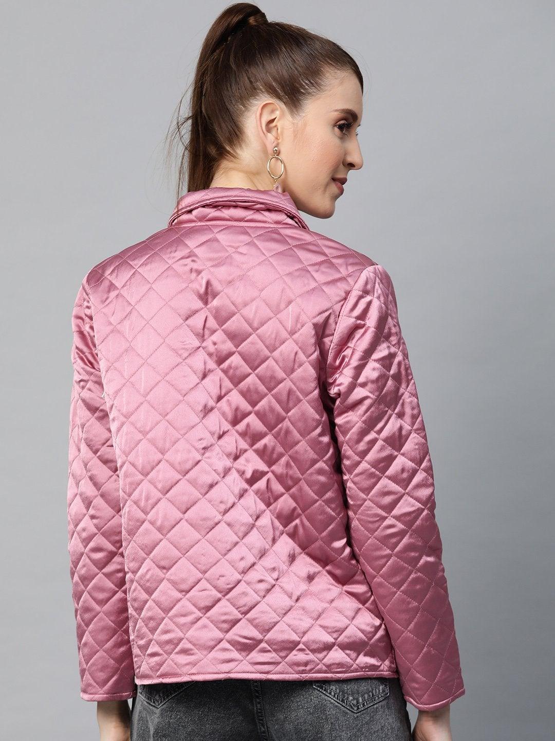 Women's Lavender Satin Quilted Jacket - SASSAFRAS - Indiakreations