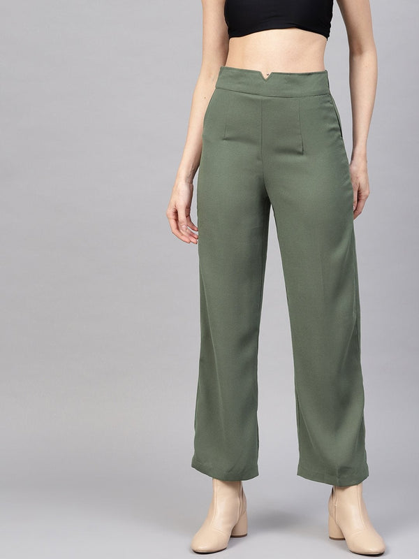 Women's Olive Side Zipper Pant - SASSAFRAS