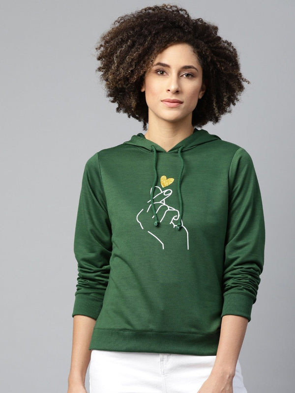 Women's Green Like-Me-Print Sweatshirt - SASSAFRAS