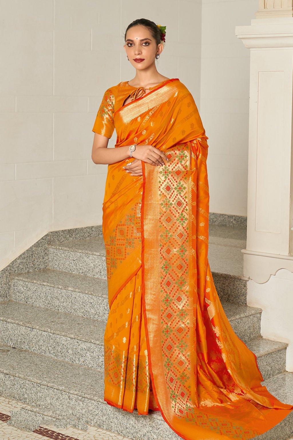 Women's Silk Woven Work Traditional saree - Sangam Prints - Indiakreations