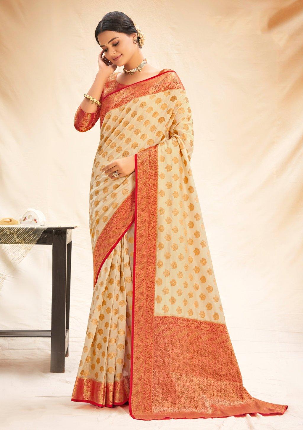 Women's Silk Woven Work Traditional saree - Sangam Prints - Indiakreations