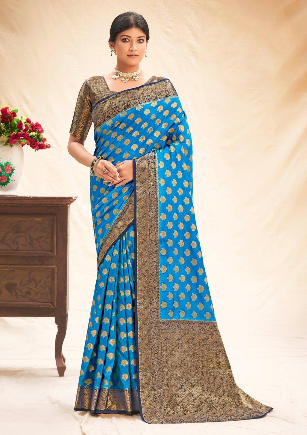 Women's Silk Woven Work Traditional saree - Sangam Prints - Indiakreations