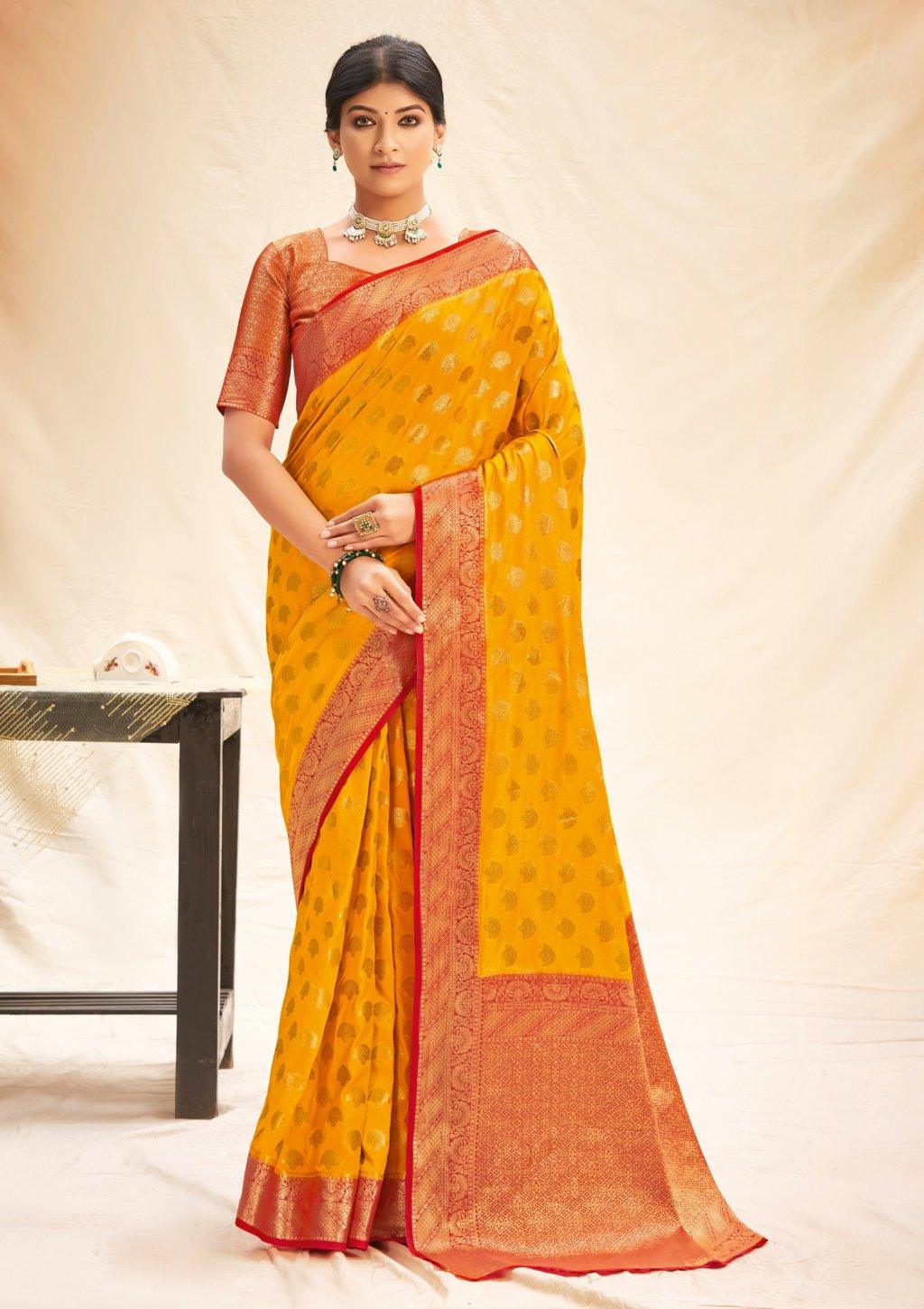 Women's Silk Woven Work Traditional saree - Sangam Prints - Indiakreations