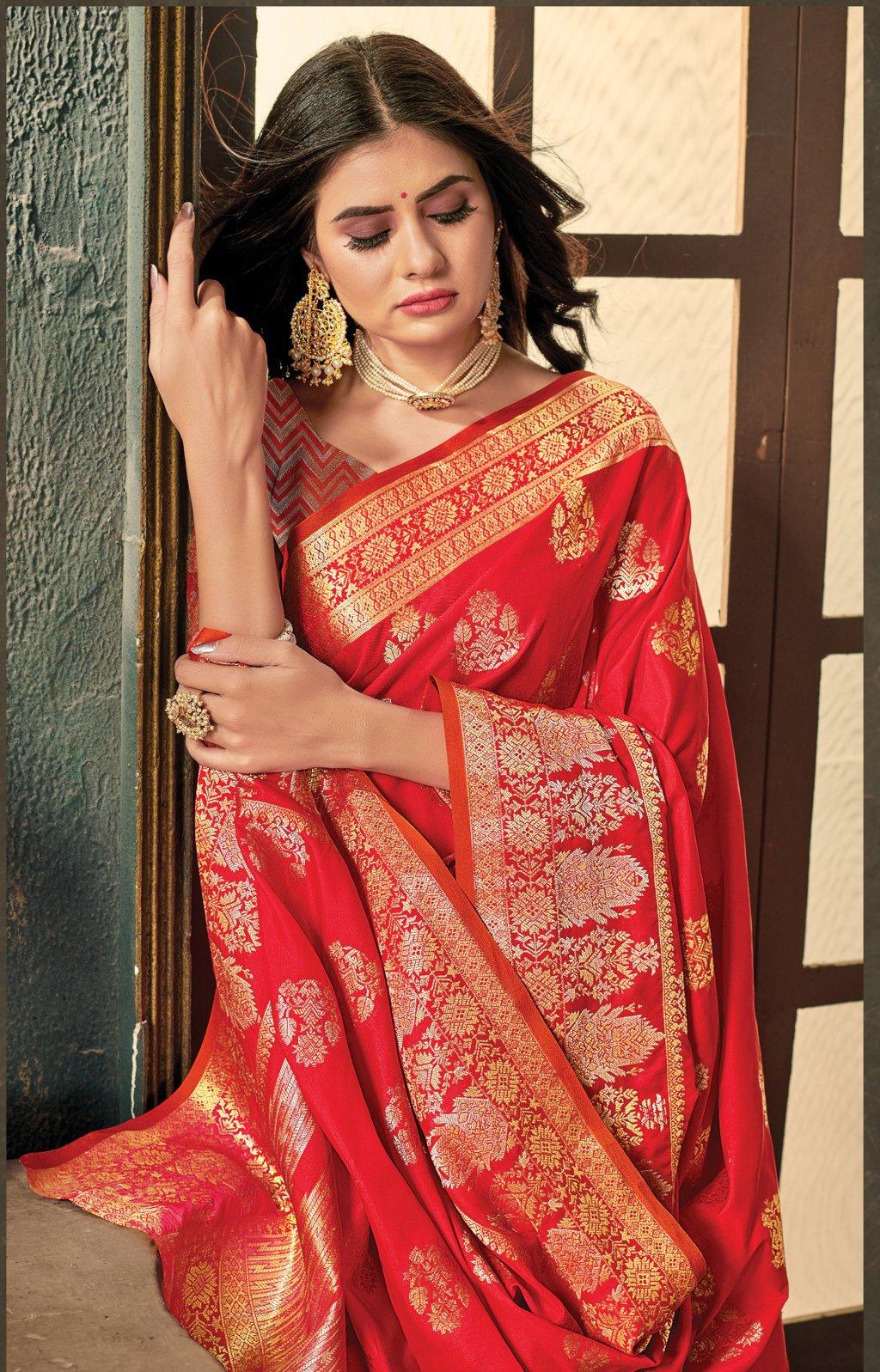 Women's Silk Woven Work Traditional saree - Sangam Prints - Indiakreations