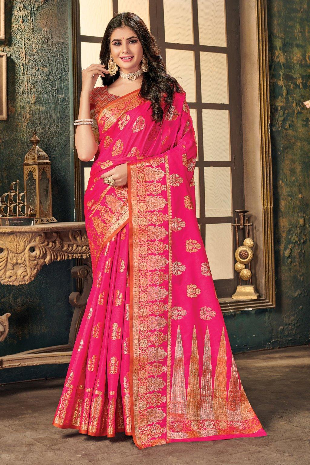 Women's Silk Woven Work Traditional saree - Sangam Prints - Indiakreations