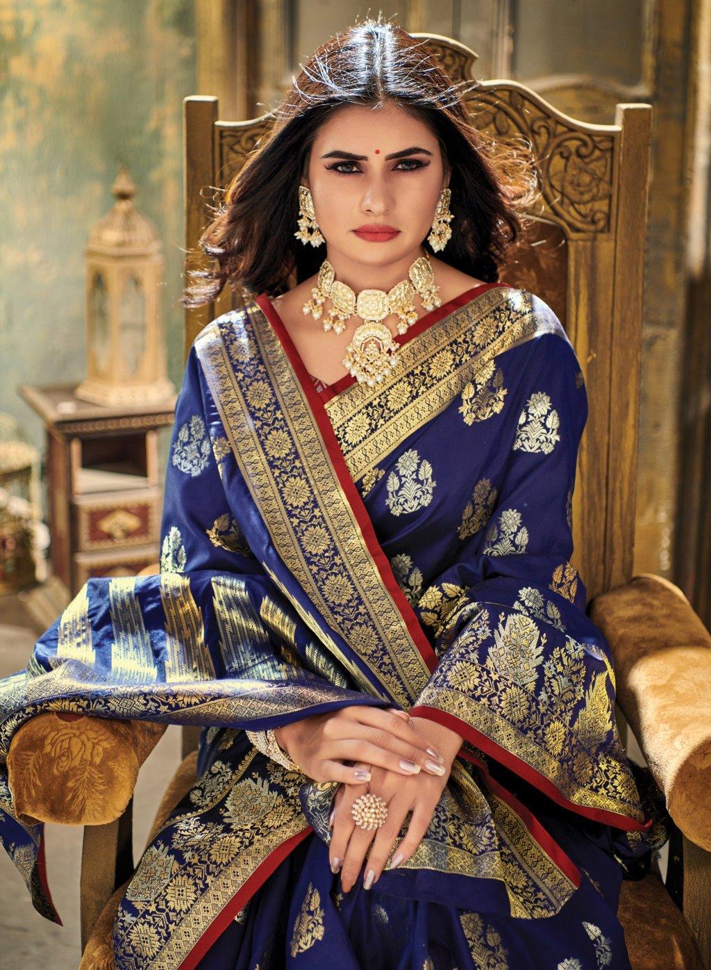 Women's Silk Woven Work Traditional saree - Sangam Prints - Indiakreations