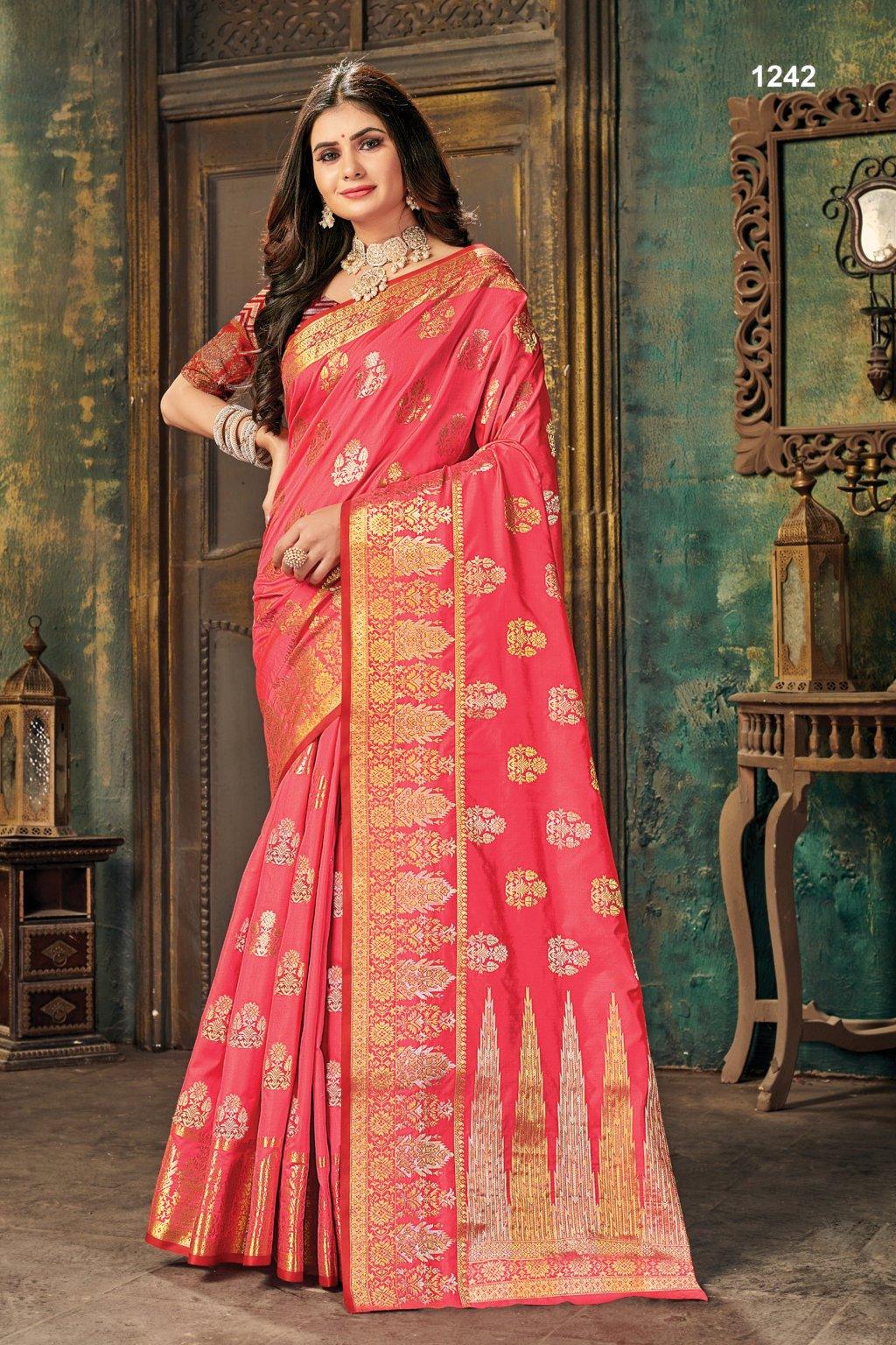 Women's Silk Woven Work Traditional saree - Sangam Prints - Indiakreations