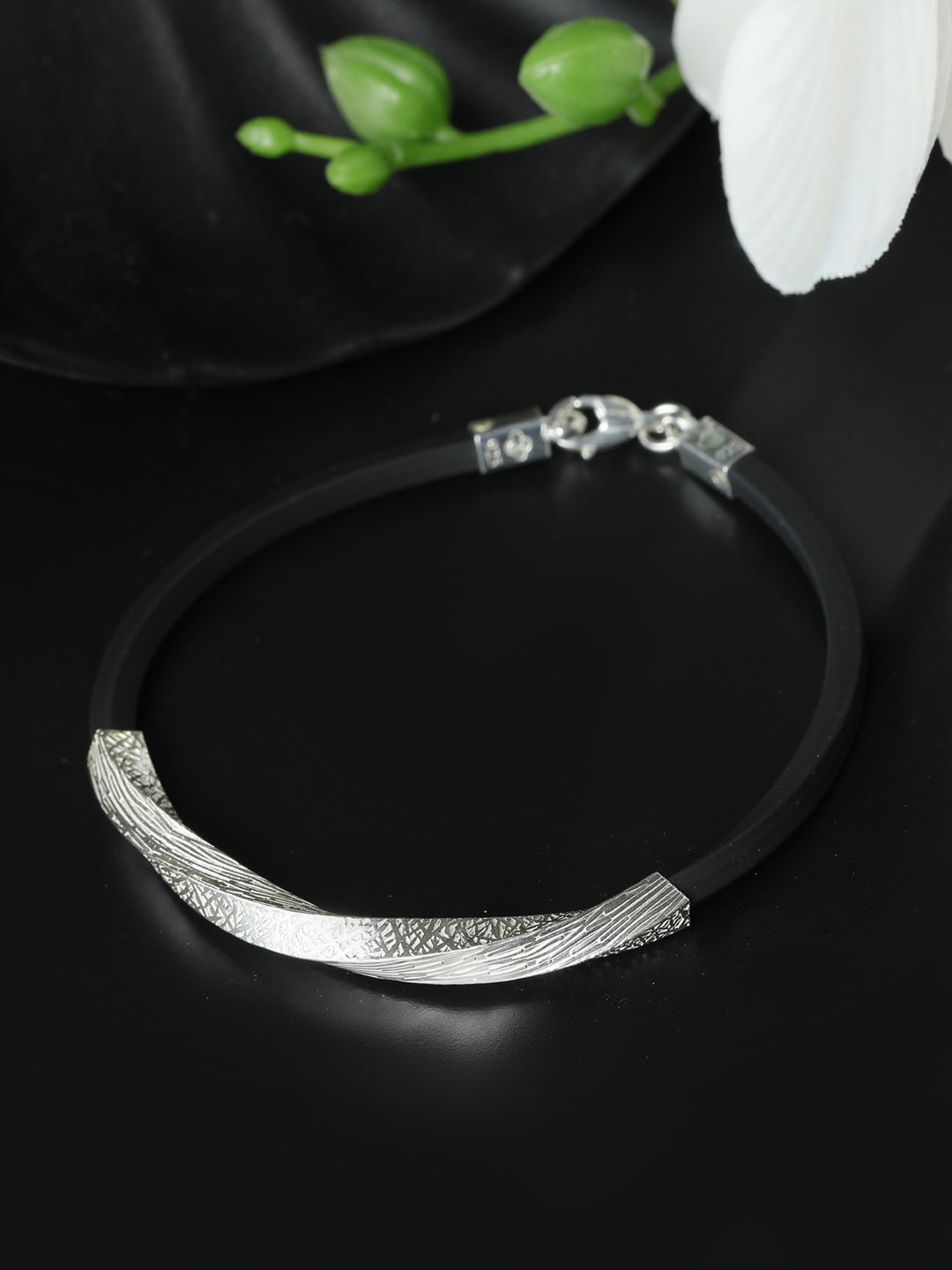 Women's Contemporary Twisted Sterling Silver Bracelet - Priyaasi - Indiakreations