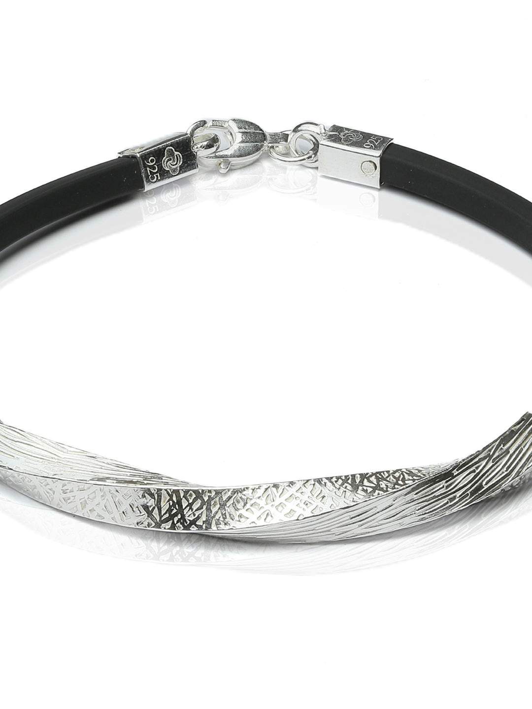 Women's Contemporary Twisted Sterling Silver Bracelet - Priyaasi - Indiakreations