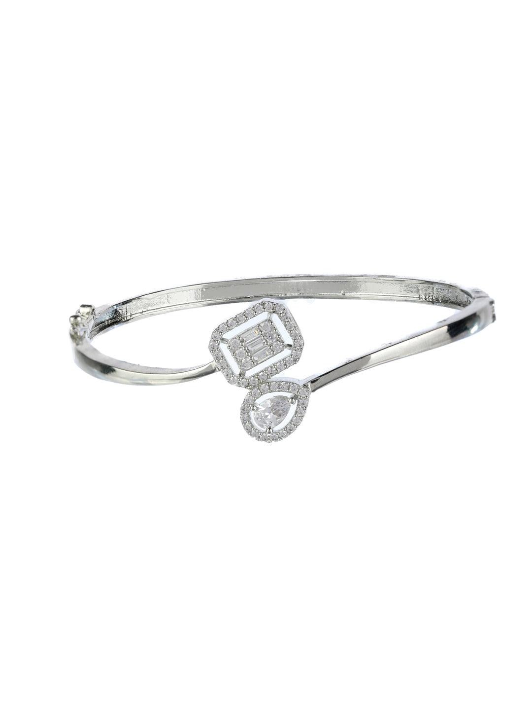 Women's Dazzling Cubic Zirconia Sterling Silver Bracelet - Priyaasi - Indiakreations