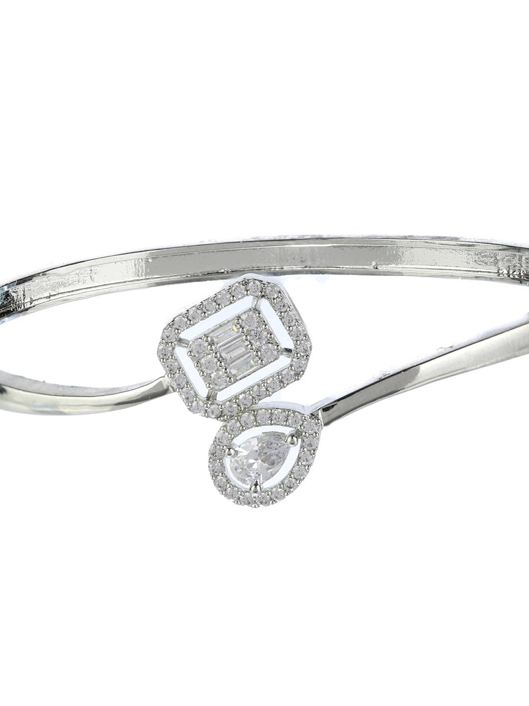 Women's Dazzling Cubic Zirconia Sterling Silver Bracelet - Priyaasi - Indiakreations