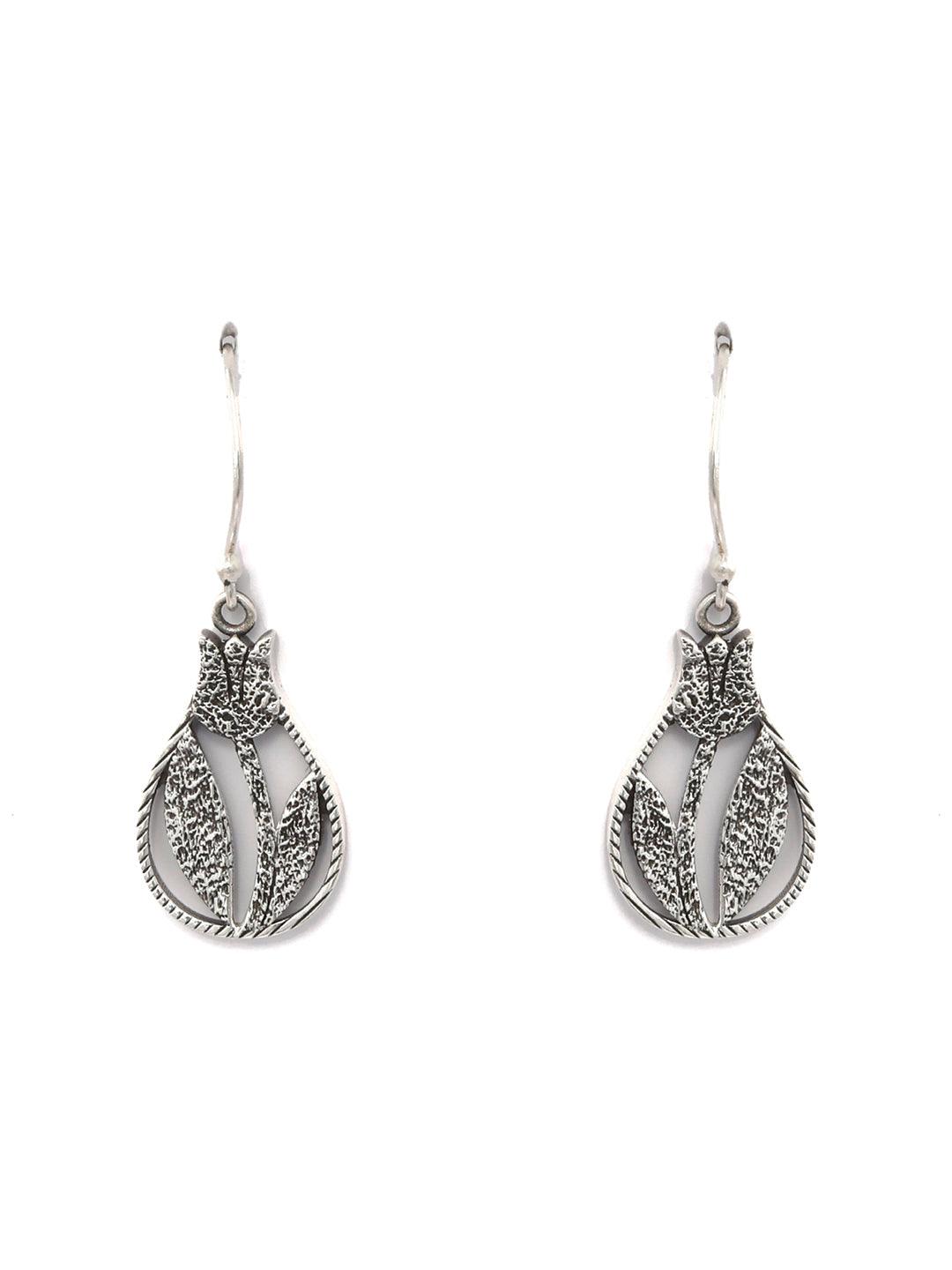 Women's Tulip Sterling Silver Drop Earrings - Priyaasi - Indiakreations