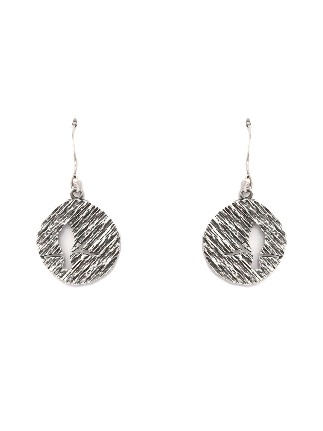 Women's Brushed Sterling Silver Drop Earrings - Priyaasi - Indiakreations