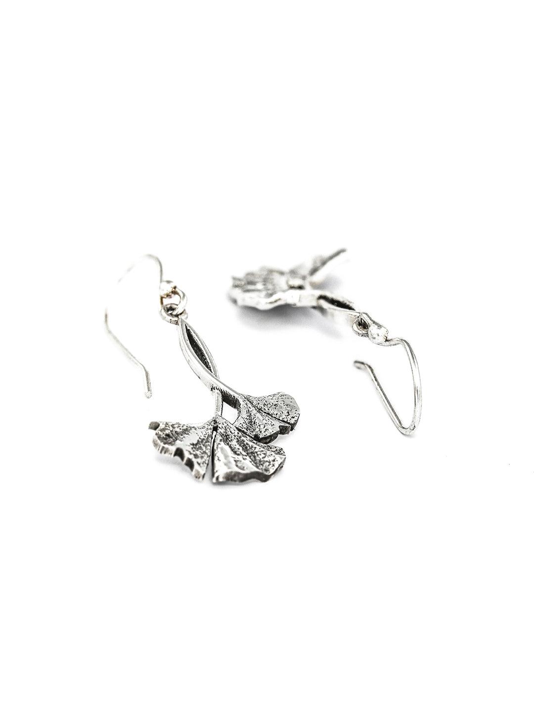 Women's Sheer Joy-Sterling Silver Dancing Leaves Drop Earrings - Priyaasi - Indiakreations