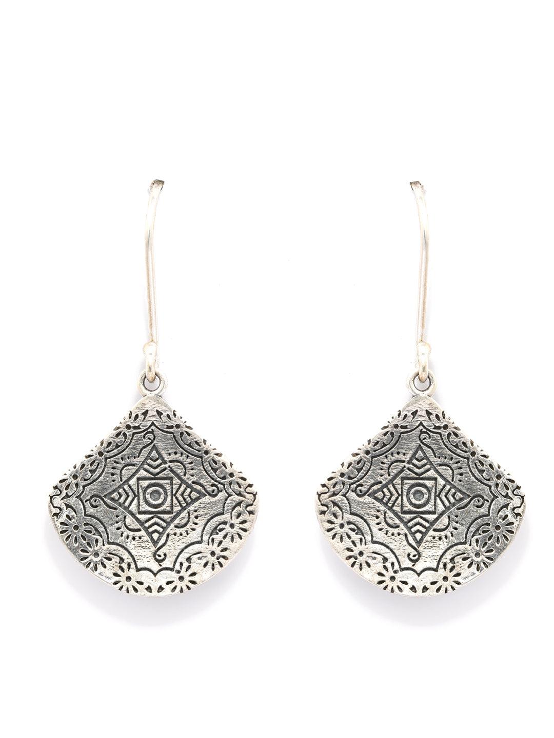 Women's Sterling Silver Tribal Drop Earrings - Priyaasi - Indiakreations