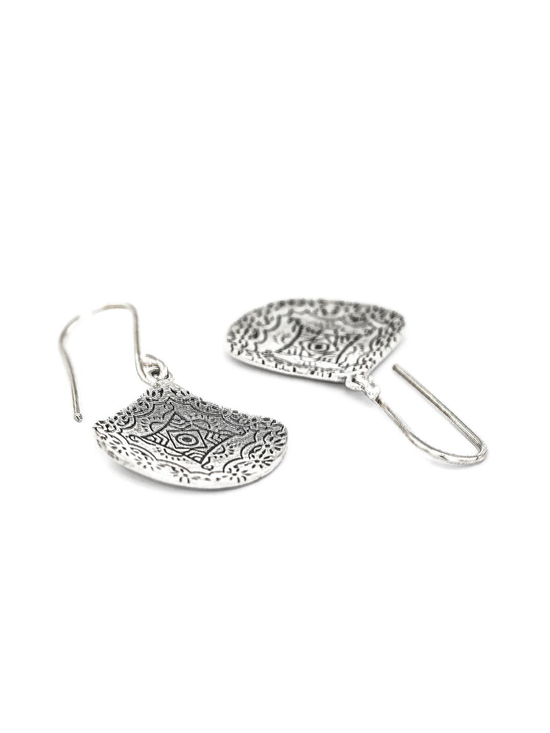 Women's Sterling Silver Tribal Drop Earrings - Priyaasi - Indiakreations